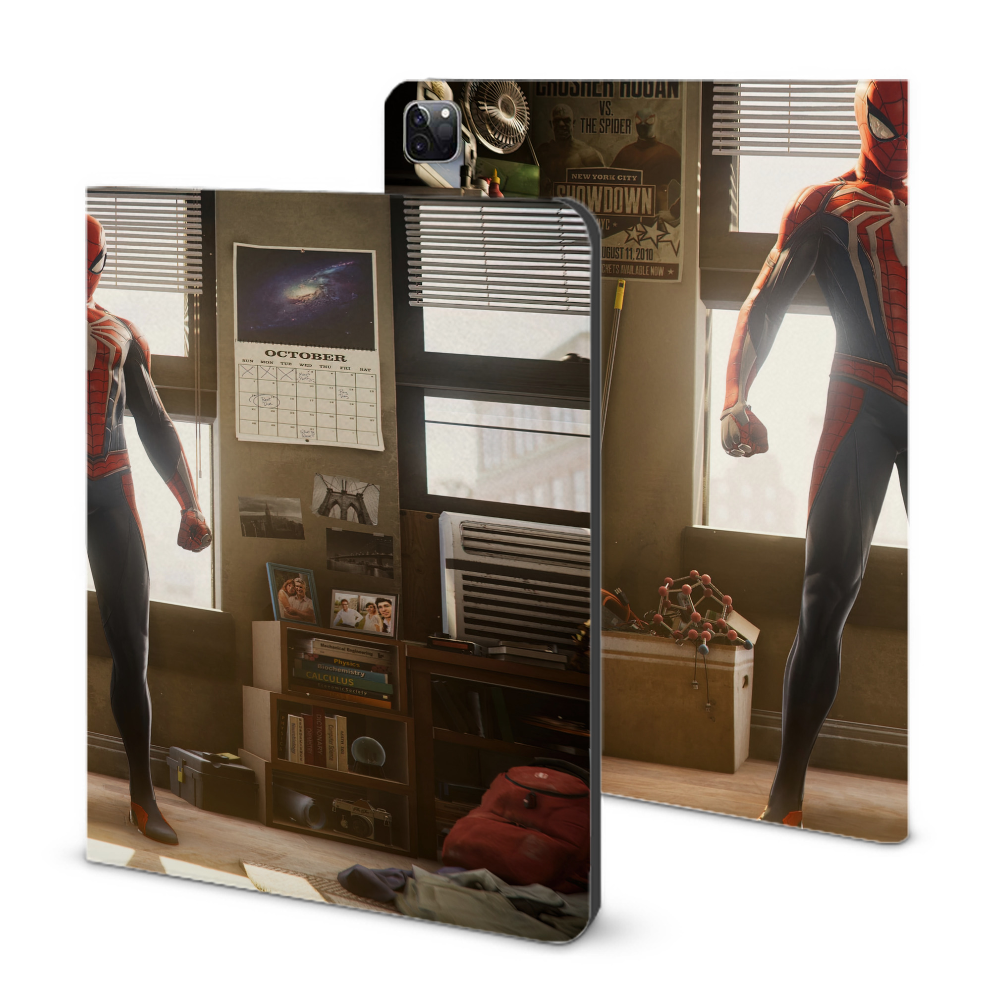 （画像用） Spider Man スパイダーマン IPad ケース ブック型 PUレザー TPU 耐衝撃 軽量 薄型 ペン収納なし 全面保護 IPad 各モデル対応